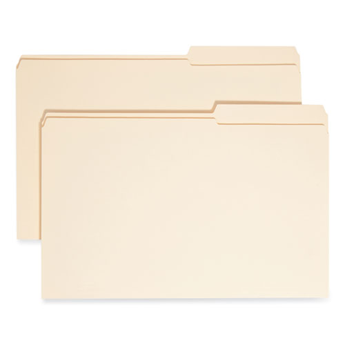 Image of Smead Reinforced Guide Height File Folders, 2/5-Cut Tabs: Right Position, Legal Size, 0.75" Expansion, Manila, 100/Box