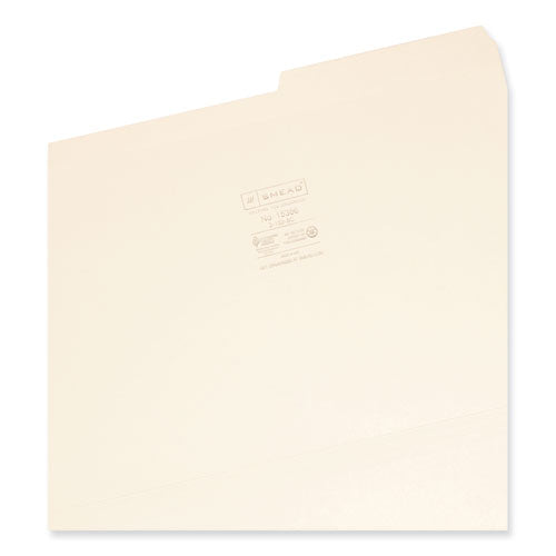 Image of Smead Reinforced Guide Height File Folders, 2/5-Cut Tabs: Right Position, Legal Size, 0.75" Expansion, Manila, 100/Box
