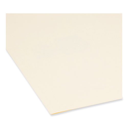 Image of Smead SuperTab Reinforced Guide Height Top Tab Folders, 1/3-Cut Tabs: Assorted, Legal Size, 0.75" Expansion, Manila, 100/Box