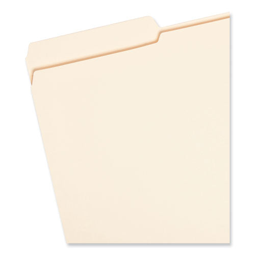 Image of Smead Reinforced Tab Manila File Folders, 1/3-Cut Tabs: Assorted, Legal Size, 0.75" Expansion, 14-pt Manila, 100/Box