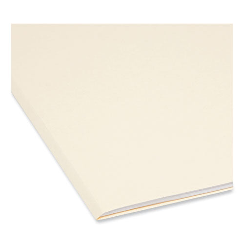 Image of Smead Reinforced Tab Manila File Folders, 1/3-Cut Tabs: Assorted, Legal Size, 0.75" Expansion, 14-pt Manila, 100/Box