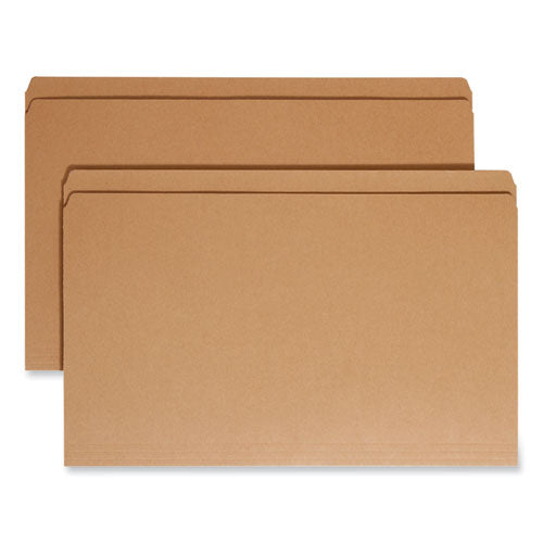 Image of Smead Heavyweight Kraft File Folder, Straight Tabs, Legal Size, 0.75" Expansion, 11-pt Kraft, Brown, 100/Box