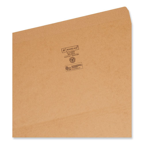 Image of Smead Heavyweight Kraft File Folder, Straight Tabs, Legal Size, 0.75" Expansion, 11-pt Kraft, Brown, 100/Box