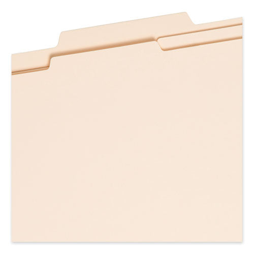 Image of Smead Four-Section Top Tab Classification Folders, 2" Expansion, 1 Divider, 4 Fasteners, Legal Size, Manila, 10/Box