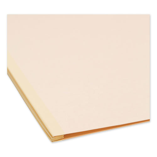 Image of Smead Four-Section Top Tab Classification Folders, 2" Expansion, 1 Divider, 4 Fasteners, Legal Size, Manila, 10/Box