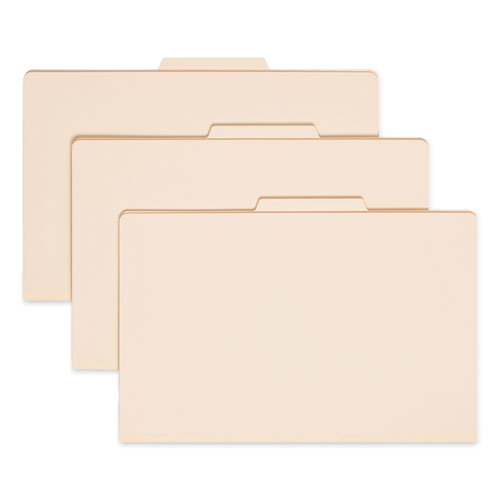 Image of Smead Six-Section Top Tab Classification Folders, 2" Expansion, 2 Dividers, 6 Fasteners, Legal Size, Manila, 10/Box