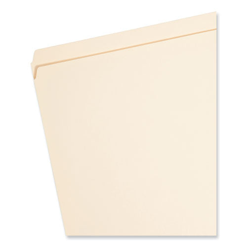 Image of Smead Top Tab Fastener Folders, Straight Tabs, 0.75" Expansion, 1 Fastener, Legal Size, Manila Exterior, 50/Box