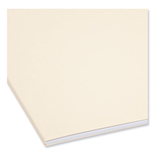 Image of Smead Top Tab Fastener Folders, Straight Tabs, 0.75" Expansion, 1 Fastener, Legal Size, Manila Exterior, 50/Box