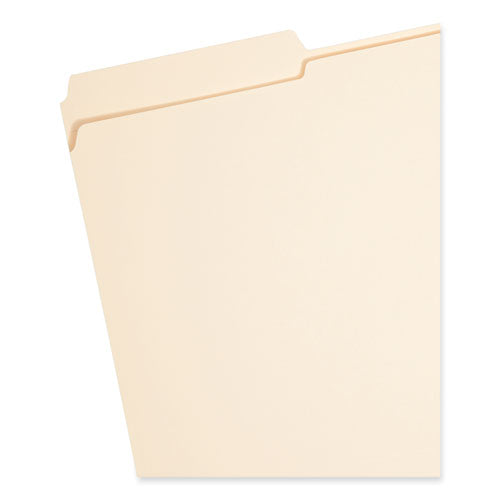 Image of Smead Top Tab Fastener Folders, 1/3-Cut Tabs: Assorted, 0.75" Expansion, 1 Fastener, Legal Size, Manila Exterior, 50/Box