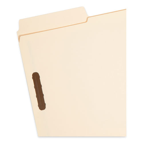 Image of Smead SuperTab Reinforced Guide Height Fastener Folders, 11-pt Manila, 0.75" Expansion, 2 Fasteners, Legal Size, Manila, 50/Box
