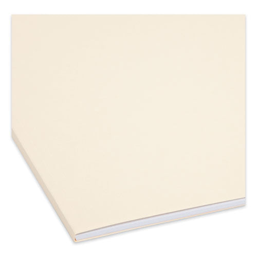 Image of Smead SuperTab Reinforced Guide Height Fastener Folders, 14-pt Manila, 0.75" Expansion, 2 Fasteners, Legal Size, Manila, 50/Box