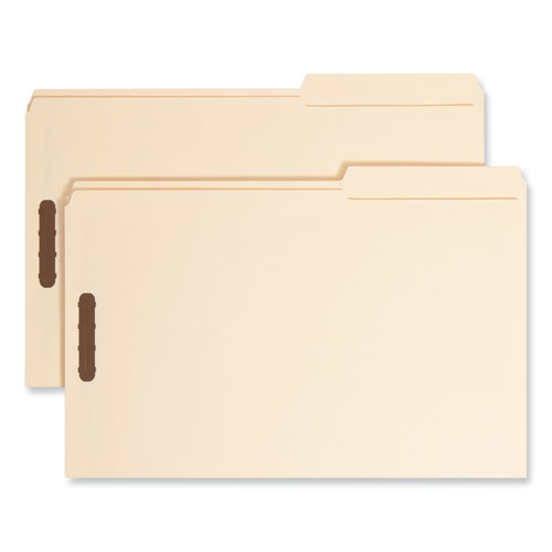 Image of Smead Top Tab Fastener Folders, Guide-Height 2/5-Cut Tabs, 0.75" Expansion, 2 Fasteners, Legal Size, 11-pt Manila, 50/Box
