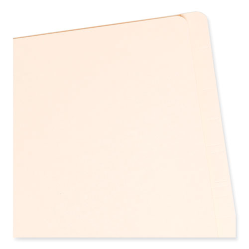 Image of Smead Manila End Tab Classification Folders, 2" Expansion, 1 Divider, 4 Fasteners, Letter Size, Manila Exterior, 10/Box