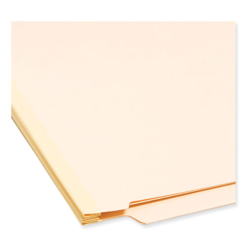 Image of Smead Manila End Tab Classification Folders, 2" Expansion, 1 Divider, 4 Fasteners, Letter Size, Manila Exterior, 10/Box