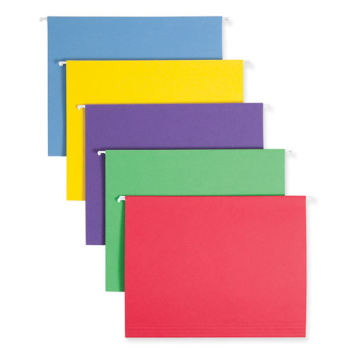 Image of Smead Color Hanging Folders with 1/3 Cut Tabs, Letter Size, 1/3-Cut Tabs, Assorted Colors, 25/Box