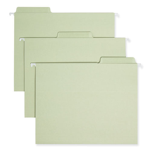 Image of Smead Erasable FasTab Hanging Folders, Letter Size, 1/3-Cut Tabs, Moss, 20/Box