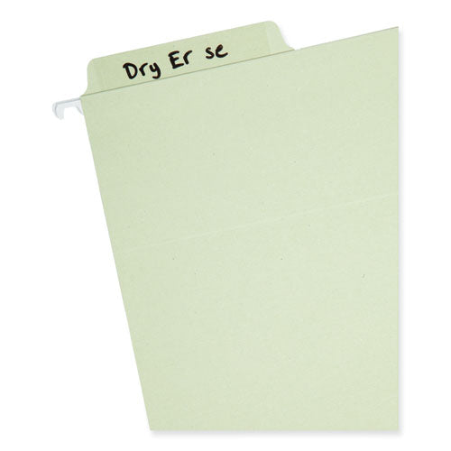 Image of Smead Erasable FasTab Hanging Folders, Letter Size, 1/3-Cut Tabs, Moss, 20/Box