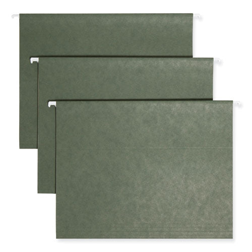 Image of Smead TUFF Hanging Folders with Easy Slide Tab, Letter Size, 1/3-Cut Tabs, Standard Green, 20/Box