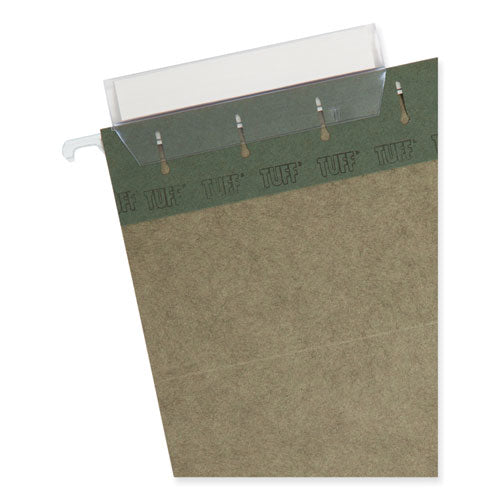Image of Smead TUFF Hanging Folders with Easy Slide Tab, Letter Size, 1/3-Cut Tabs, Standard Green, 20/Box