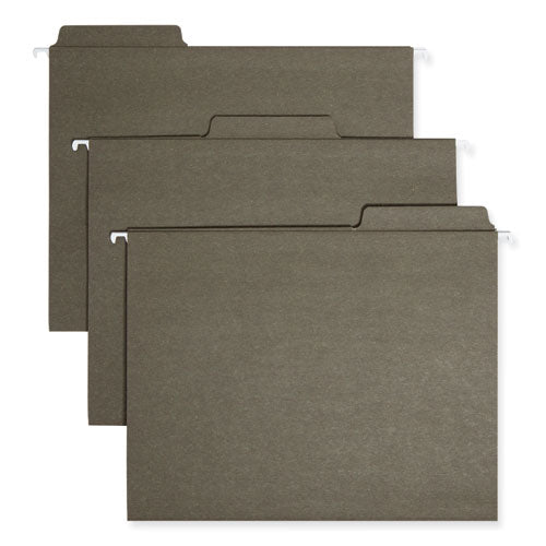 Image of Smead FasTab Hanging Folders, Letter Size, 1/3-Cut Tabs, Standard Green, 20/Box