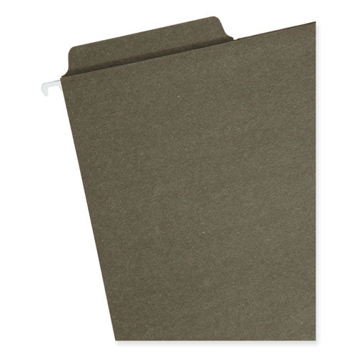 Image of Smead FasTab Hanging Folders, Letter Size, 1/3-Cut Tabs, Standard Green, 20/Box