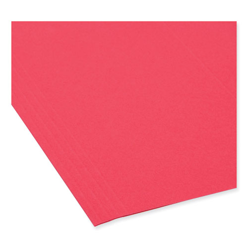 Image of Smead TUFF Hanging Folders with Easy Slide Tab, Letter Size, 1/3-Cut Tabs, Red, 18/Box