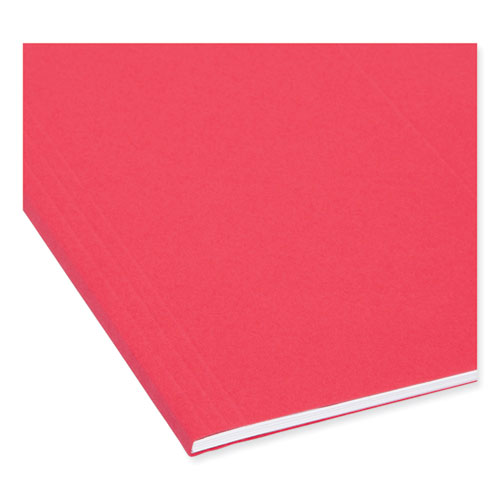 Image of Smead TUFF Hanging Folders with Easy Slide Tab, Letter Size, 1/3-Cut Tabs, Red, 18/Box