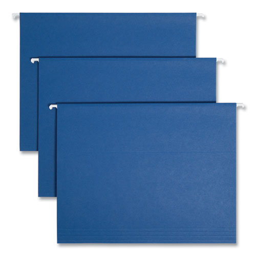 Image of Smead Colored Hanging File Folders with 1/5 Cut Tabs, Letter Size, 1/5-Cut Tabs, Navy, 25/Box