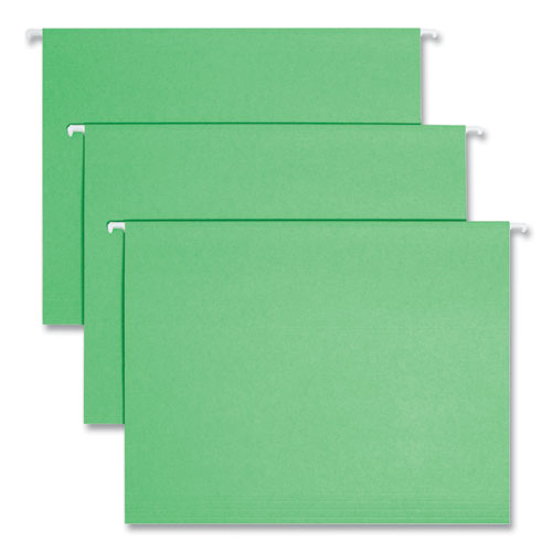 Image of Smead Colored Hanging File Folders with 1/5 Cut Tabs, Letter Size, 1/5-Cut Tabs, Green, 25/Box