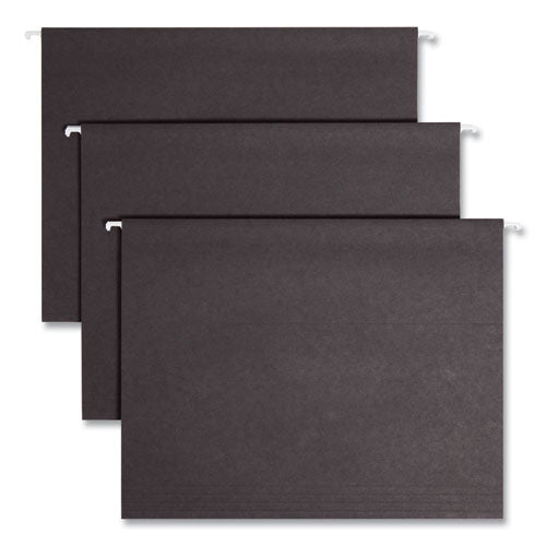 Image of Smead Colored Hanging File Folders with 1/5 Cut Tabs, Letter Size, 1/5-Cut Tabs, Black, 25/Box