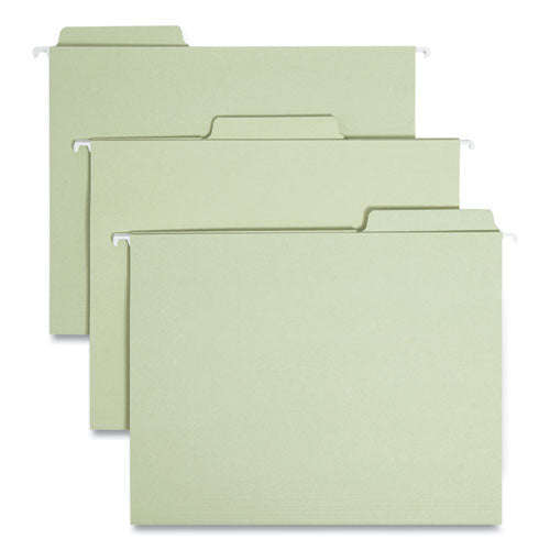 Image of Smead FasTab Hanging Folders, Letter Size, 1/3-Cut Tabs, Moss, 20/Box