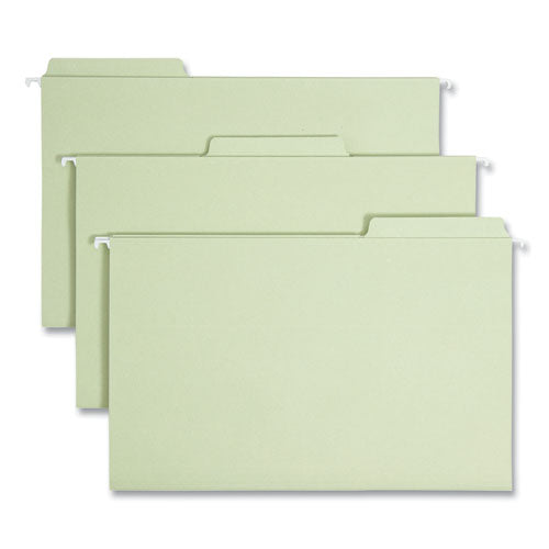 Image of Smead FasTab Hanging Folders, Legal Size, 1/3-Cut Tabs, Moss, 20/Box