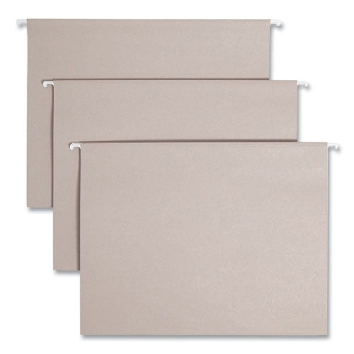 Image of Smead TUFF Hanging Folders with Easy Slide Tab, Letter Size, 1/3-Cut Tabs, Steel Gray, 18/Box