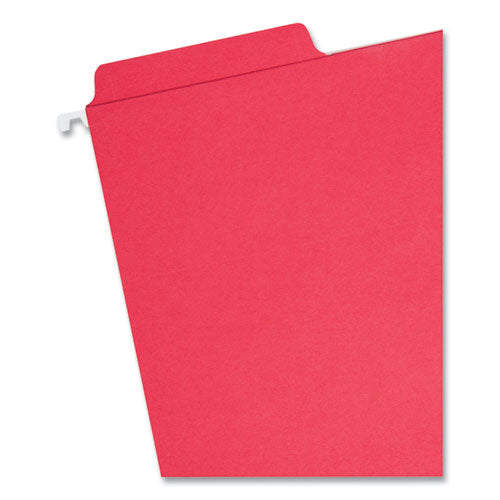 Image of Smead FasTab Hanging Folders, Letter Size, 1/3-Cut Tabs, Red, 20/Box