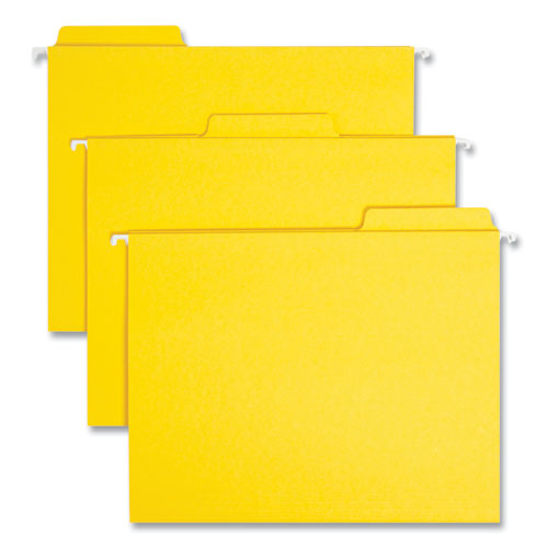 Image of Smead FasTab Hanging Folders, Letter Size, 1/3-Cut Tabs, Yellow, 20/Box