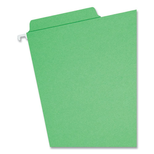 Image of Smead FasTab Hanging Folders, Letter Size, 1/3-Cut Tabs, Green, 20/Box