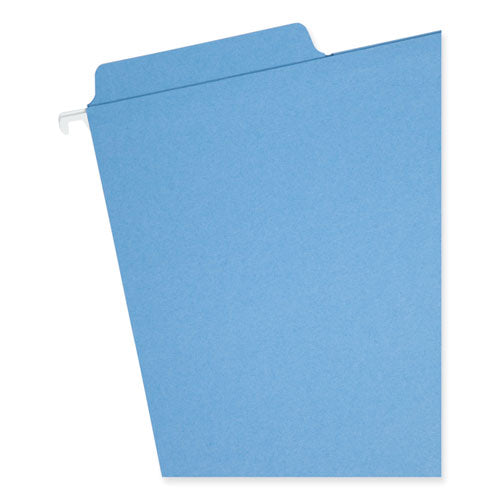 Image of Smead FasTab Hanging Folders, Letter Size, 1/3-Cut Tabs, Blue, 20/Box