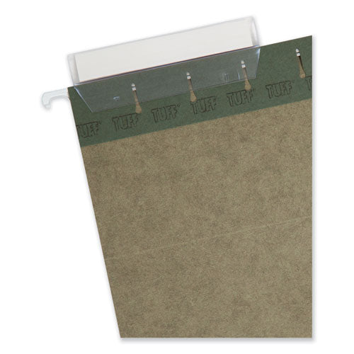 Image of Smead TUFF Hanging Folders with Easy Slide Tab, Legal Size, 1/3-Cut Tabs, Standard Green, 20/Box