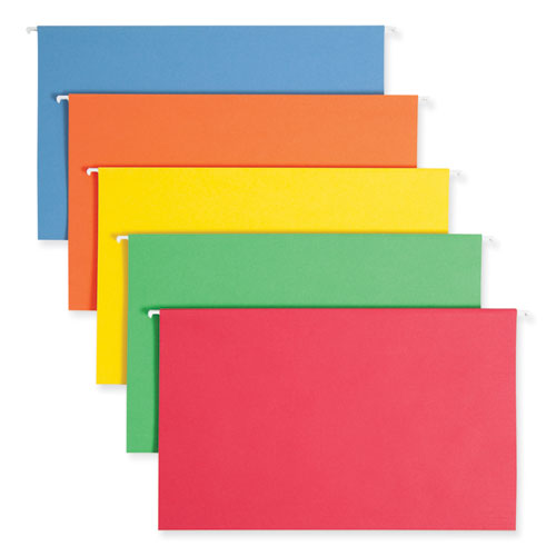 Image of Smead Colored Hanging File Folders with 1/5 Cut Tabs, Legal Size, 1/5-Cut Tabs, Assorted Colors, 25/Box