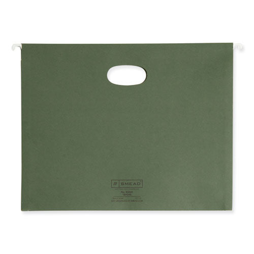 Image of Smead Hanging Pockets with Full-Height Gusset, 1 Section, 3.5" Capacity, Letter Size, Standard Green, 10/Box