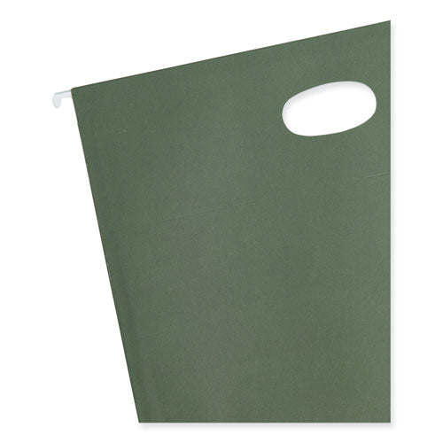 Image of Smead Hanging Pockets with Full-Height Gusset, 1 Section, 3.5" Capacity, Letter Size, Standard Green, 10/Box