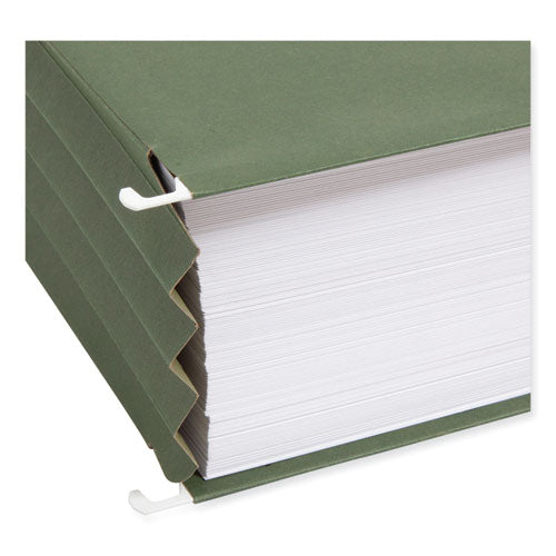 Image of Smead Hanging Pockets with Full-Height Gusset, 1 Section, 3.5" Capacity, Letter Size, Standard Green, 10/Box