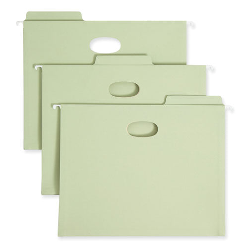 Image of Smead FasTab TUFF Hanging Pockets, Letter Size, 1/3-Cut Tabs, Moss, 9/Box