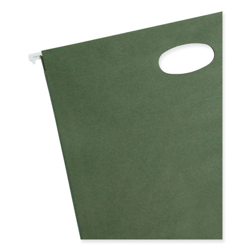 Image of Smead 100% Recycled Hanging Pockets with Full-Height Gusset, 1 Section, 3.5" Capacity, Letter Size, Standard Green, 10/Box