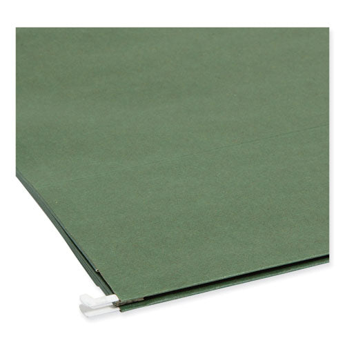 Image of Smead 100% Recycled Hanging Pockets with Full-Height Gusset, 1 Section, 3.5" Capacity, Letter Size, Standard Green, 10/Box