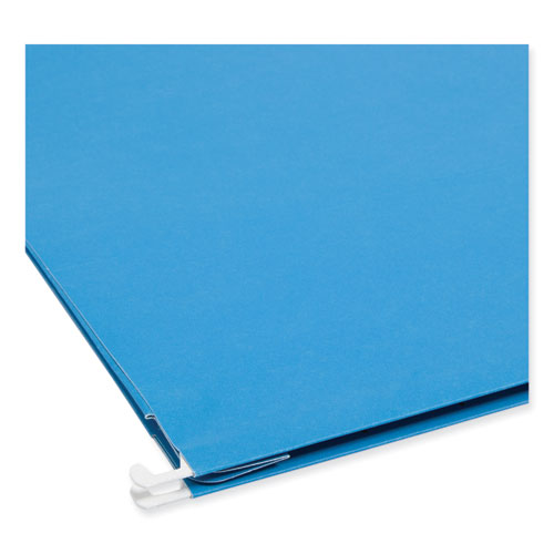 Image of Smead Hanging Pockets with Full-Height Gusset, 1 Section, 2" Capacity, Letter Size, 1/5-Cut Tabs, Sky Blue, 25/Box