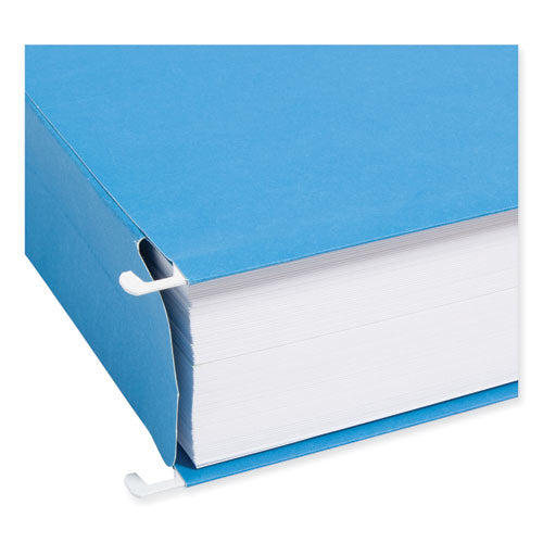 Image of Smead Hanging Pockets with Full-Height Gusset, 1 Section, 2" Capacity, Letter Size, 1/5-Cut Tabs, Sky Blue, 25/Box