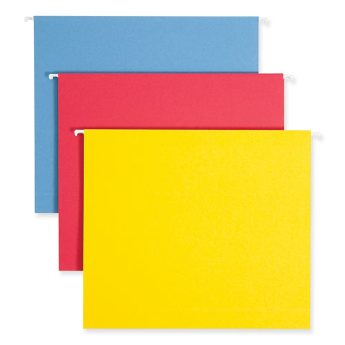 Image of Smead Box Bottom Hanging File Folders, 2" Capacity, Letter Size, 1/5-Cut Tabs, Assorted Colors, 25/Box