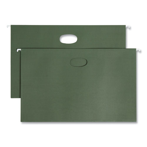 Image of Smead Hanging Pockets with Full-Height Gusset, 1 Section, 1.75" Capacity, Legal Size, Standard Green, 25/Box