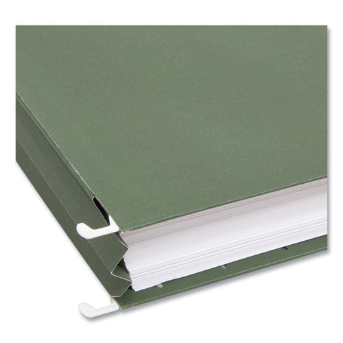 Image of Smead Hanging Pockets with Full-Height Gusset, 1 Section, 1.75" Capacity, Legal Size, Standard Green, 25/Box